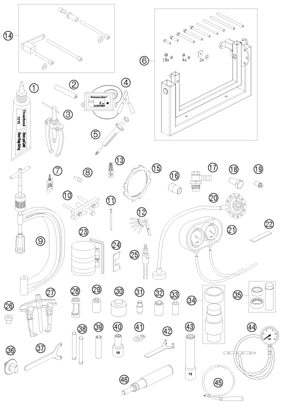 HERRAMIENTAS ESPECIALES MOTOR PARA 990 ADVENTURE BLACK ABS 2008 EU