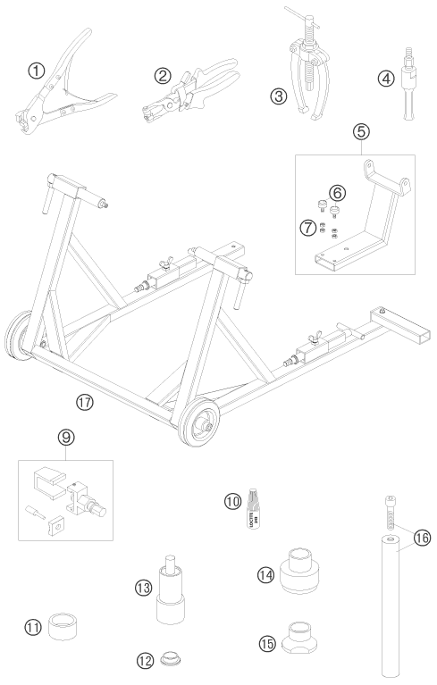 HERRAMIENTA ESPECIAL MARCO PARA 990 SUPER DUKE BLACK 2008 EU