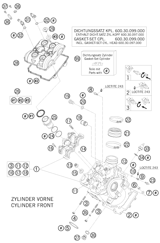 CULATA DELANTERA PARA 990 SUPER DUKE R 2008 EU