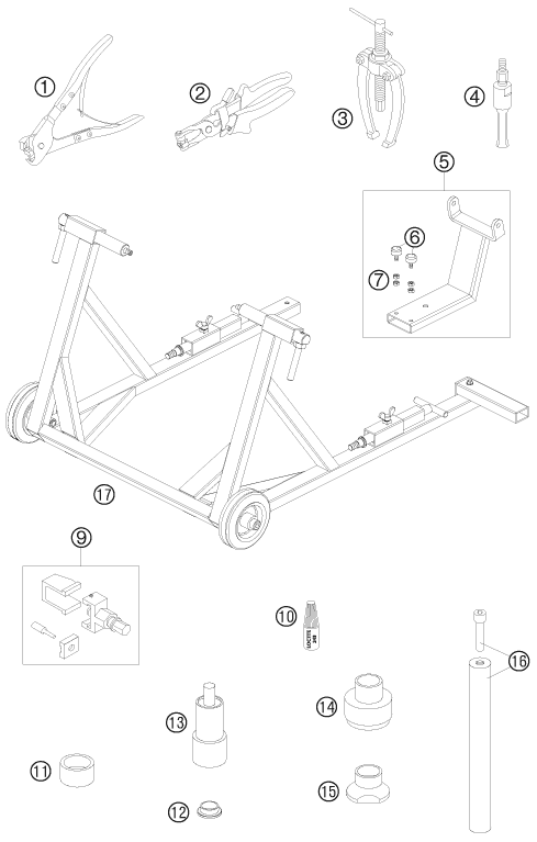 HERRAMIENTA ESPECIAL MARCO PARA 990 SUPERMOTO BLACK 2008 EU