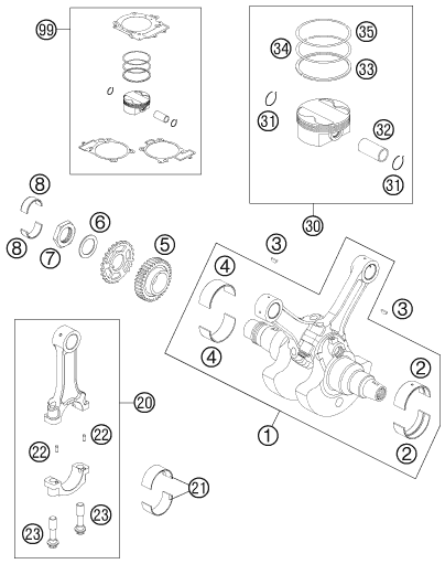 CIGUENAL PISTON PARA 990 SUPERMOTO BLACK 2008 EU