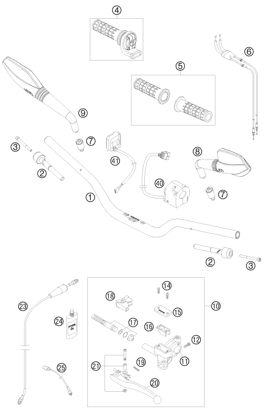 MANILLAR MARCO PARA 690 SUPERMOTO BLACK 2008 EU