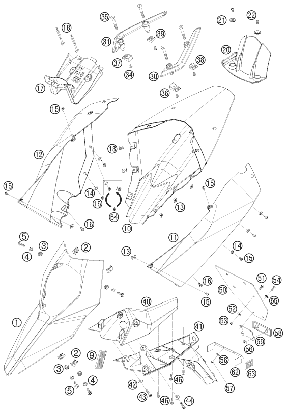 PLACA GUARDABARROS PARA 690 SUPERMOTO R 2008 EU