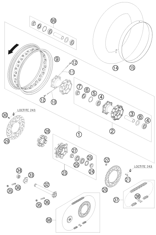 RUEDA TRASERA PARA 690 SUPERMOTO LIMED 2009 EU