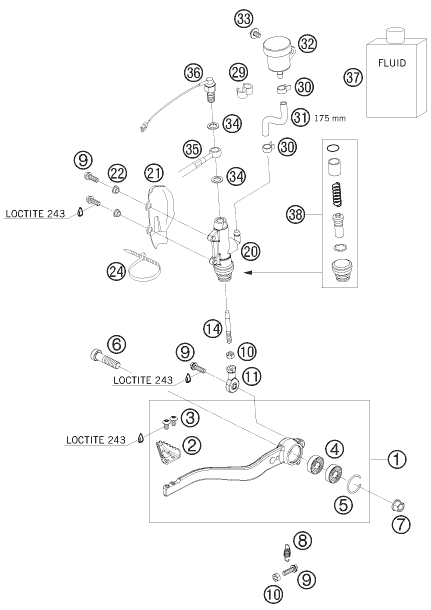 SISTEMA DE FRENO TRASERO PARA 690 SUPERMOTO R 2008 EU