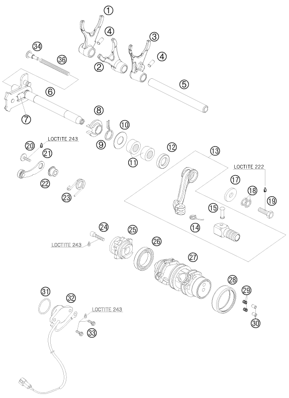 MECANISMO DE SELECCION PARA 690 SUPERMOTO BLACK 2008 EU