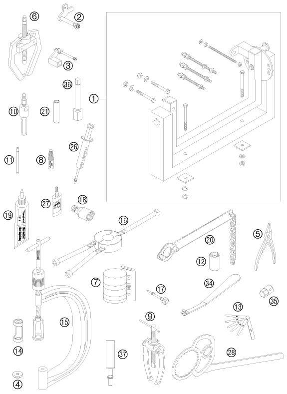 HERRAMIENTAS ESPECIALES MOTOR PARA 250 EXC F 2008 EU