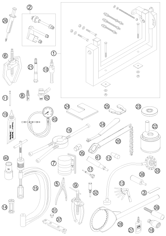 HERRAMIENTAS ESPECIALES MOTOR PARA 505 SX F EU