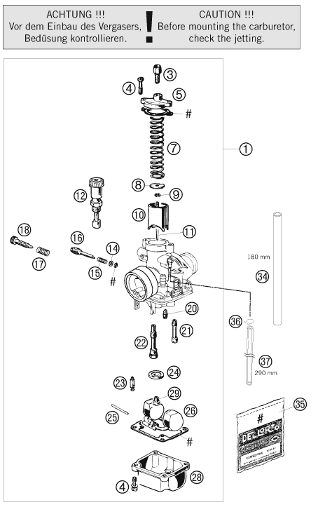 CARBURADOR PARA 50 SX 2010 EU