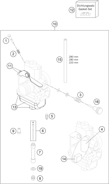 CARBURADOR PARA 65 SX 2009 EU