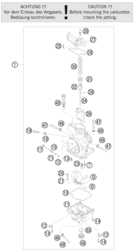 CARBURADOR PARA 125 SX 2010 EU