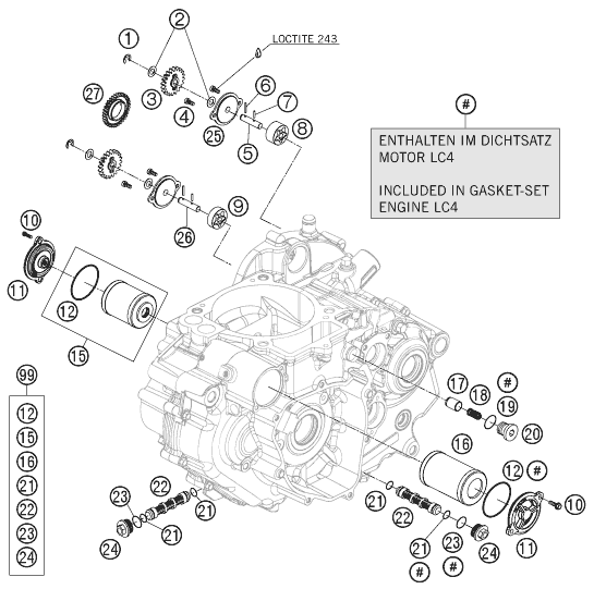 SISTEMA DE LUBRICACION PARA 690 DUKE BLACK 2009 EU