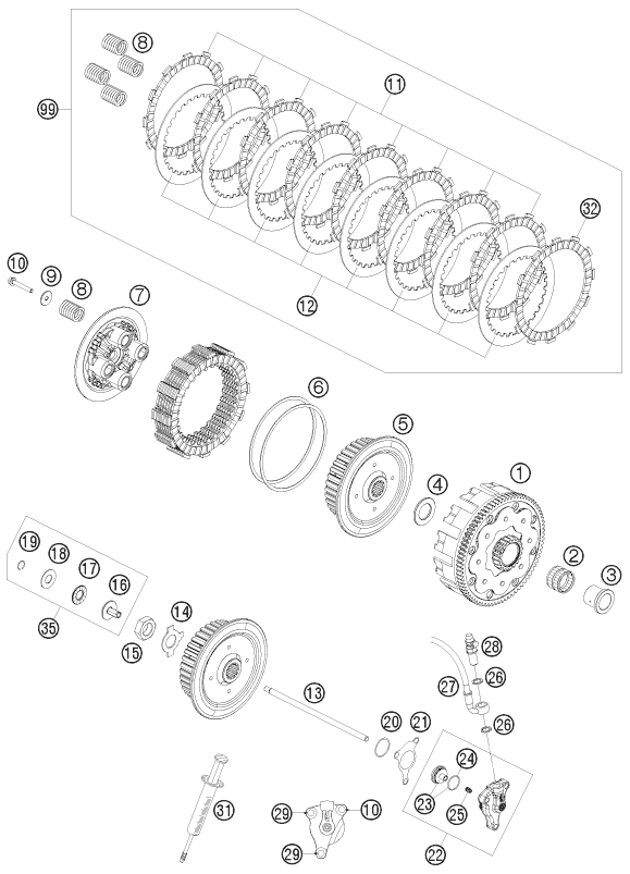 EMBRAGUE PARA 450 EXC 2009 EU
