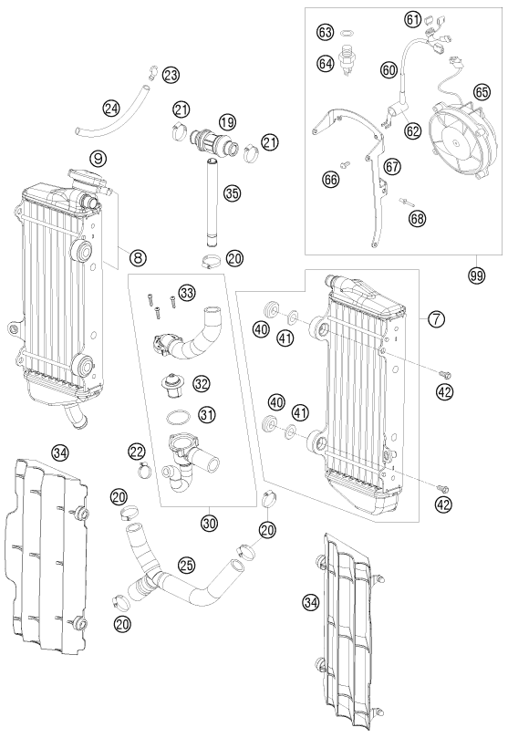 SISTEMA DE REFRIGERACION PARA 400 EXC 2009 EU