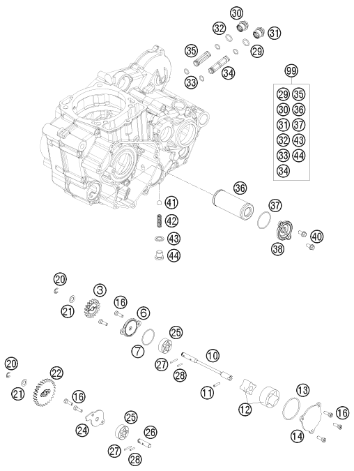 SISTEMA DE LUBRICACION PARA 400 EXC 2010 EU