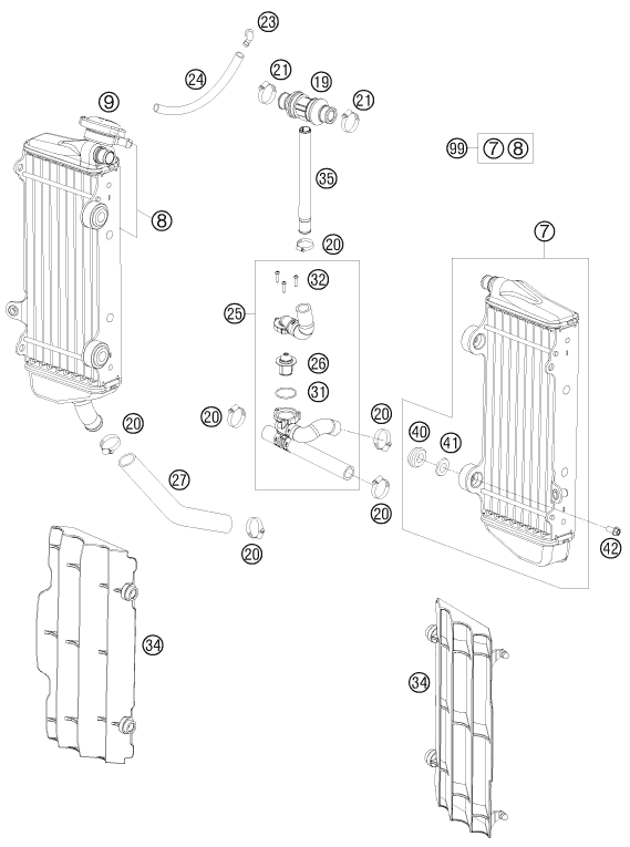 SISTEMA DE REFRIGERACION PARA 250 EXC 2010 EU