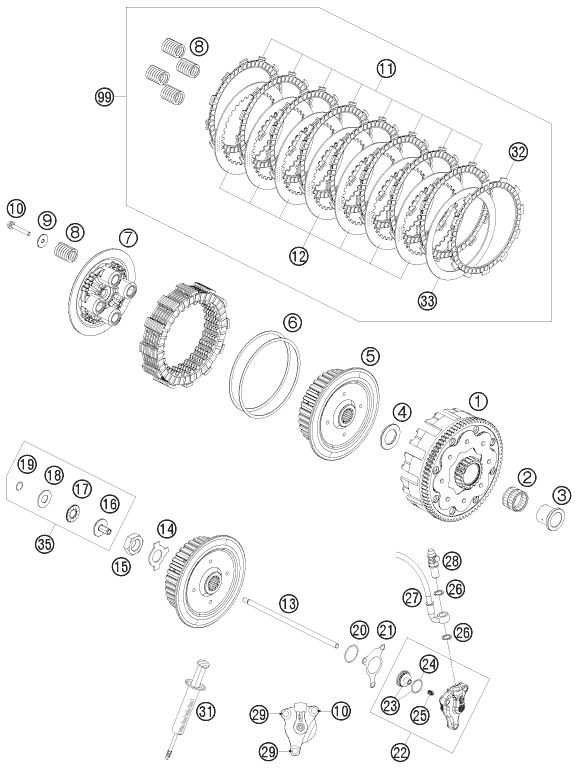 EMBRAGUE PARA 400 EXC 2010 EU