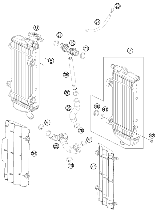 SISTEMA DE REFRIGERACION PARA 350 SX F 2011 EU