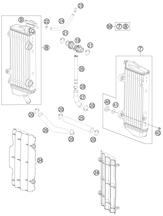 SISTEMA DE REFRIGERACION PARA 250 SX 2012 EU