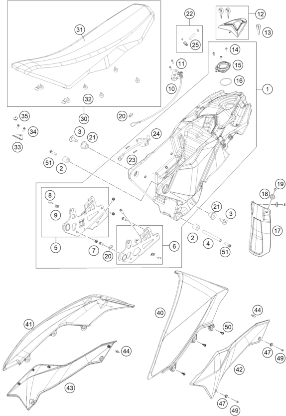 TANQUE ASIENTO PARA 690 SMC R 2012 EU