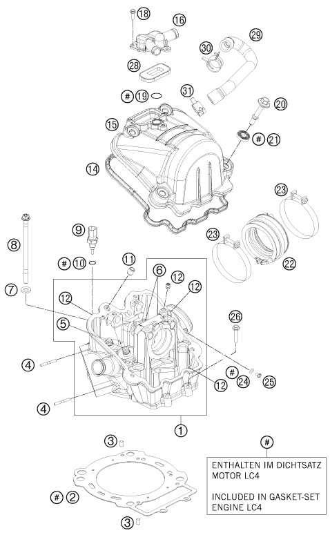 CABEZA DE CILINDRO PARA 690 ENDURO R 2012 EU