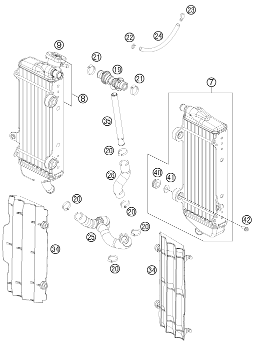 SISTEMA DE REFRIGERACION PARA 250 SX F 2015 EU