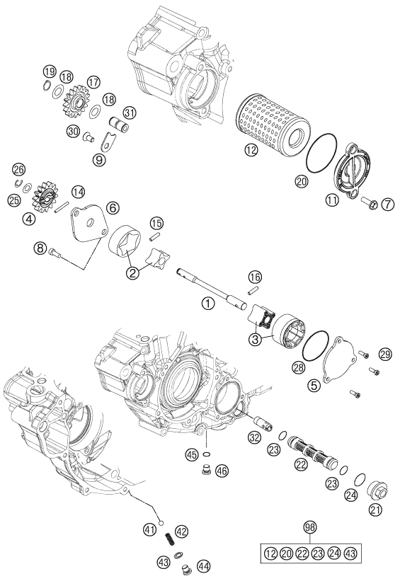 SISTEMA DE LUBRICACION PARA 250 EXC F 2016 EU