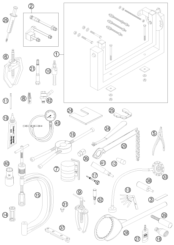 HERRAMIENTAS ESPECIALES MOTOR PARA 505 SX ATV 2012 EU