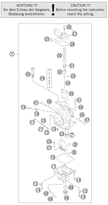 CARBURADOR PARA 250 XC 2013 EUUS