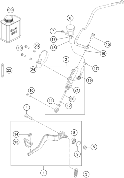 SISTEMA DE FRENO TRASERO PARA 1190 ADV ABS GREY WES 2013 EU