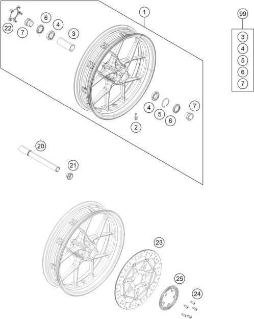 RUEDA DELANTERA PARA 690 DUKE R ABS 2013 EU