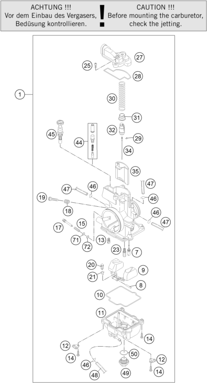 CARBURADOR PARA 125 EXC 2015 EU
