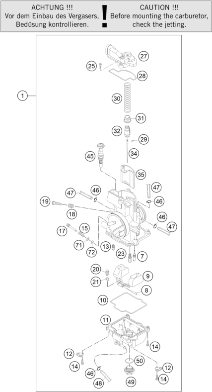 CARBURADOR PARA 125 SX 2016 EU