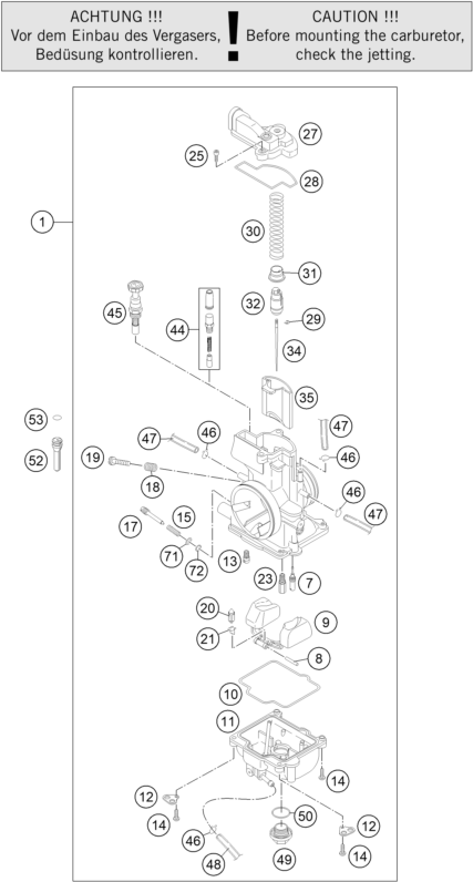 CARBURADOR PARA 250 EXC 2014 EU