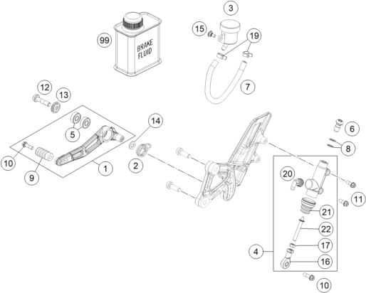 SISTEMA DE FRENO TRASERO PARA 1290 SUPER DUKE GT BLACK 2019 EU