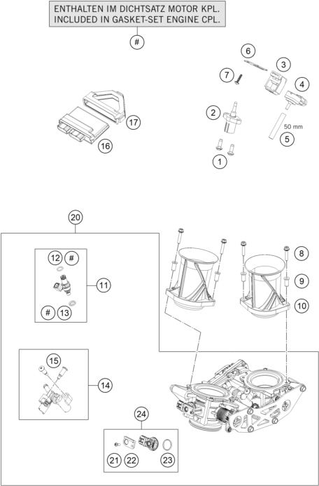 CUERPO DE LA VALVULA DE MARIPOSA PARA 1290 SUPERDUKE R WHITE 17 EU