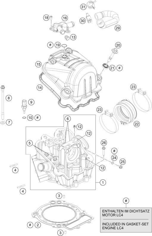 CABEZA DE CILINDRO PARA 690 ENDURO R ABS 2014 EU