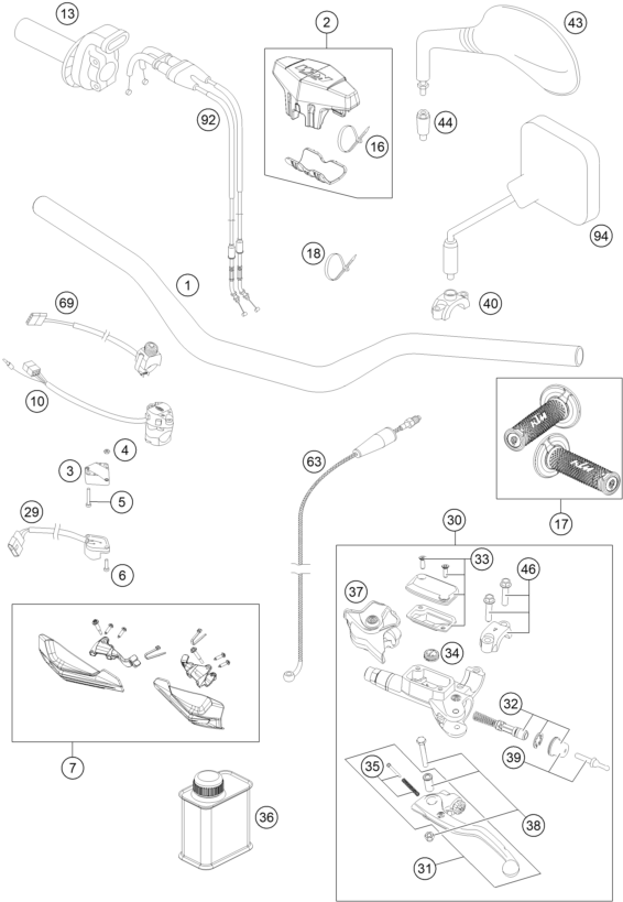 MANILLAR MARCO PARA 250 EXC F 2014 EU