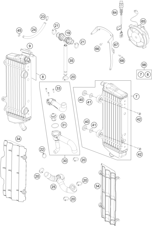 SISTEMA DE REFRIGERACION PARA 250 EXC F 2015 EU