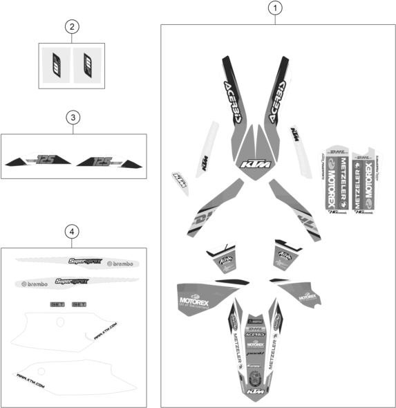 KIT DE DECORACION PARA 125 EXC FACTORY EDITION 2015 EU