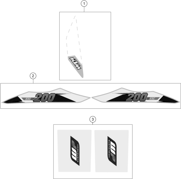 KIT DE DECORACION PARA 200 EXC 2015 EU