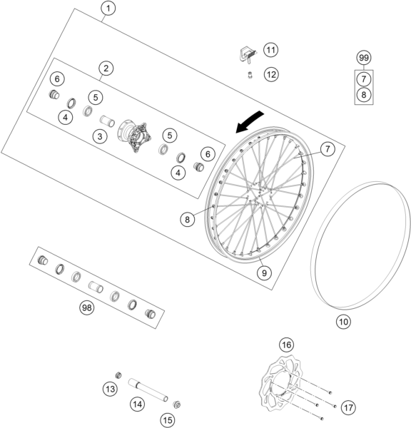 RUEDA DELANTERA PARA FREERIDE E XC 2018 EU