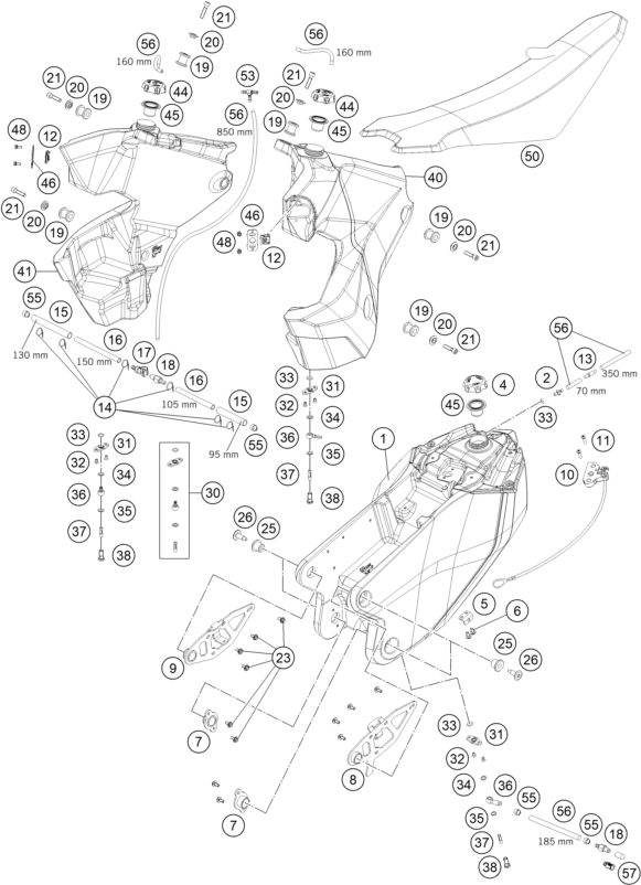 TANQUE ASIENTO PARA 450 RALLY FACTORY REPLICA 2015 EU