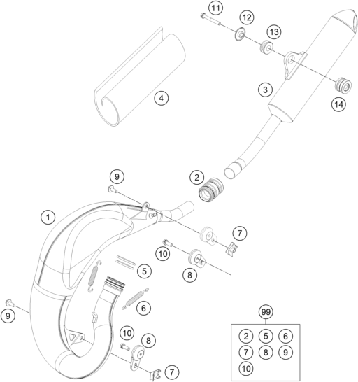 SISTEMA DE ESCAPE PARA 65 SX 2016 EU