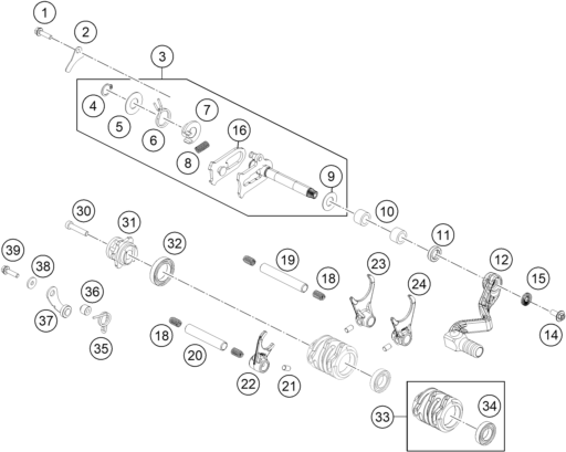 MECANISMO DE SELECCION PARA 65 SX 2023 EU