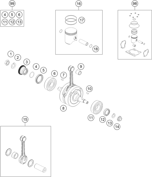 CIGUENAL PISTON PARA 150 SX 2025 EU