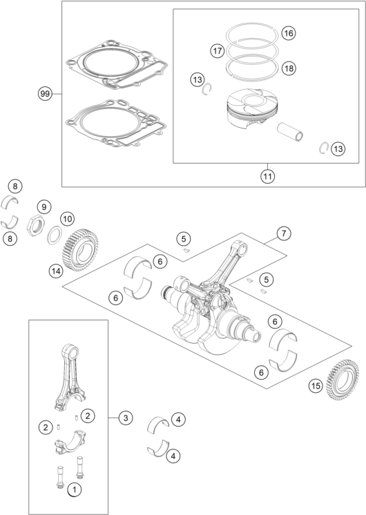 CIGUENAL PISTON PARA 1290 SUPER DUKE GT BLACK 2019 EU