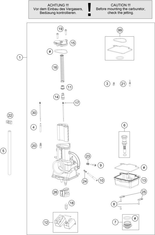 CARBURADOR PARA 125 SX 2018 EU