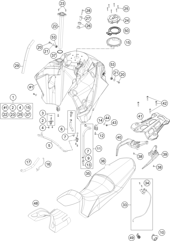 TANQUE ASIENTO PARA 1090 ADVENTURE R 2017 EU
