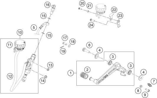 SISTEMA DE FRENO TRASERO PARA 200 DUKE GREY ABS BD 2024 EU